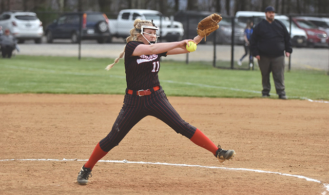 Hannah Salyer picks up a win in the circle Friday. PHOTO BY STEPHEN KING